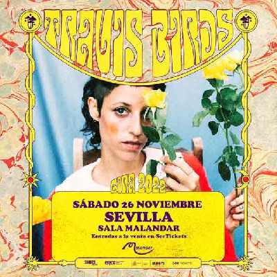 Cartel del concierto de Travis Birds en Malandar Sevilla 2022