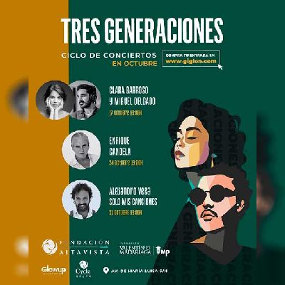 Cartel de los conciertos Tres generaciones en la Fundación Madariaga Sevilla 2025