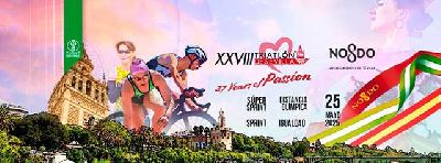 Cartel del XXVII Triatlón de Sevilla 2025