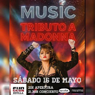 Cartel del concierto del tributo a Madonna en FunClub Sevilla 2026