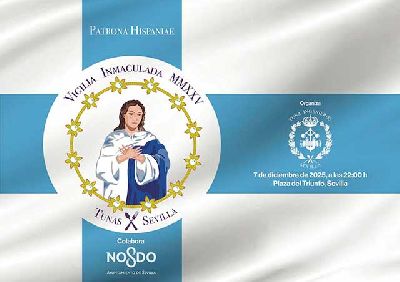 Cartel de las actividades de las tunas universitarias en la Inmaculada de Sevilla 2025