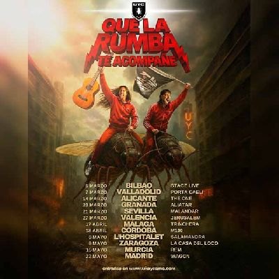 Cartel de la gira Que la rumba te acompañe del dúo Uña y carne