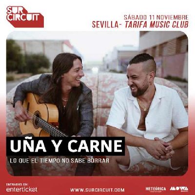 Cartel del concierto de Uña y carne en Tarifa Music Club Sevilla 2023