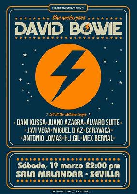 Cartel del concierto Una noche para David Bowie en Malandar Sevilla 2022