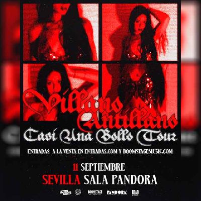 Cartel del concierto de Villano Antillano en Pandora Sevilla 2026