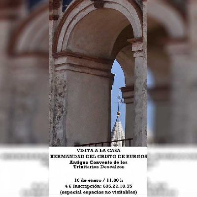 Cartel de la visita guiada a la Casa Hermandad del Cristo de Burgos de Sevilla 2026