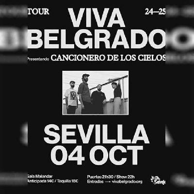 Cartel del concierto de Viva Belgrado en Malandar Sevilla 2024