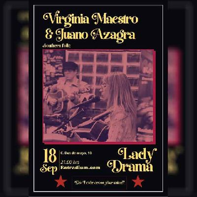 Cartel del concierto de Virginia Maestro y Juano Azagra en Lady Drama Café Teatro Sevilla