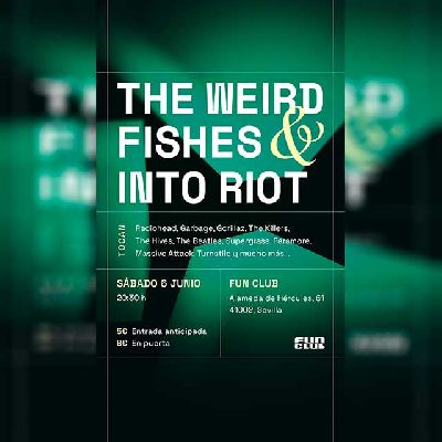 Cartel del concierto de The Weird Fishes e Into Riot en FunClub Sevilla 2026
