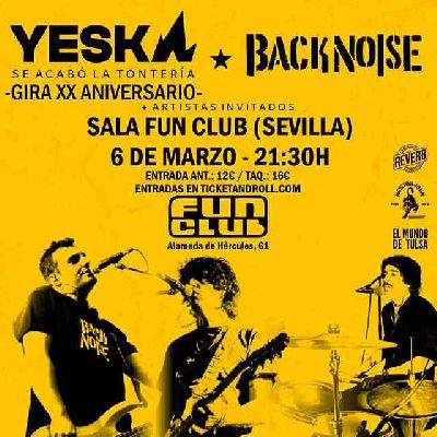 Cartel del concierto de Yeska y Back Noise en FunClub Sevilla 2026