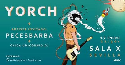 Cartel del concierto de Yorch y Pecesbarba en la Sala X de Sevilla 2020