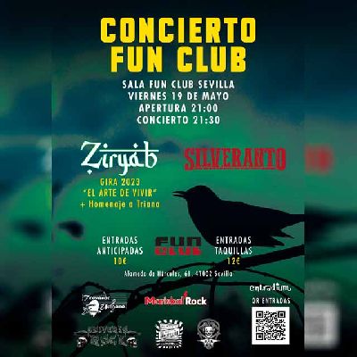 Cartel del concierto de Ziryab y Silveranto en FunClub Sevilla 2023