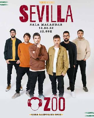 Cartel del concierto de ZOO en Malandar Sevilla 2022