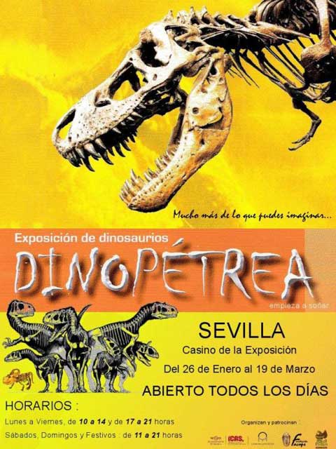 Exposición de dinosaurios en el Casino de la Exposición de Sevilla
