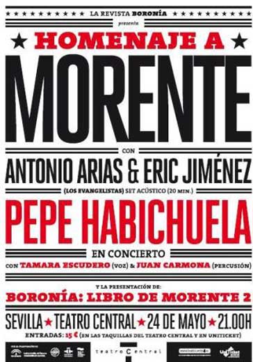 El 24 de mayo de 2012 Pepe habichuela en concierto Homenaje a Morente en Sevilla