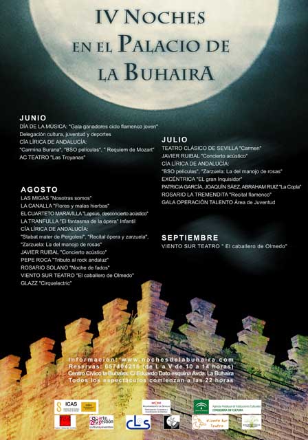 Del 21 de junio al 2 de septiembre de 2012 las 4 edición de las Noches de Verano en el Palacio de la Buhaira