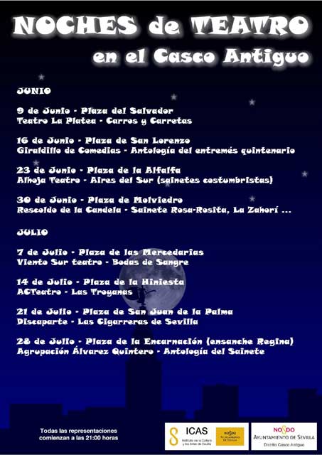 Los sábados desde el 9 de junio al 28 de julio de 2012 en distintas plazas del Centro de Sevilla